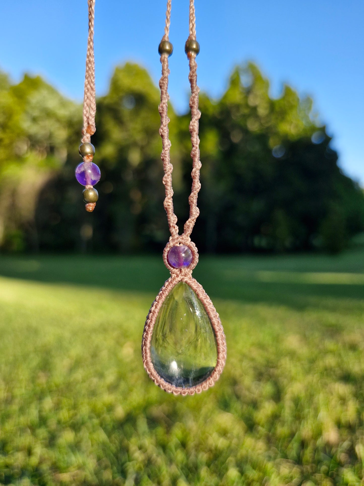 Clear Quartz and Amethyst pendant