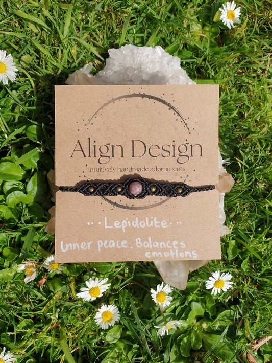 Lepidolite Crystal bracelet/anklet