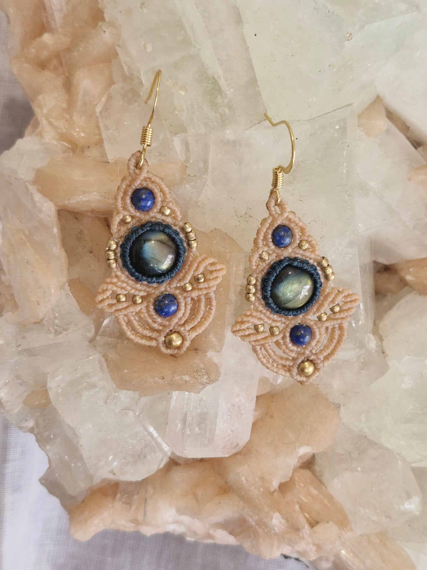 Angelic Labradorite Earrings (cream)