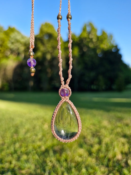Clear Quartz and Amethyst pendant