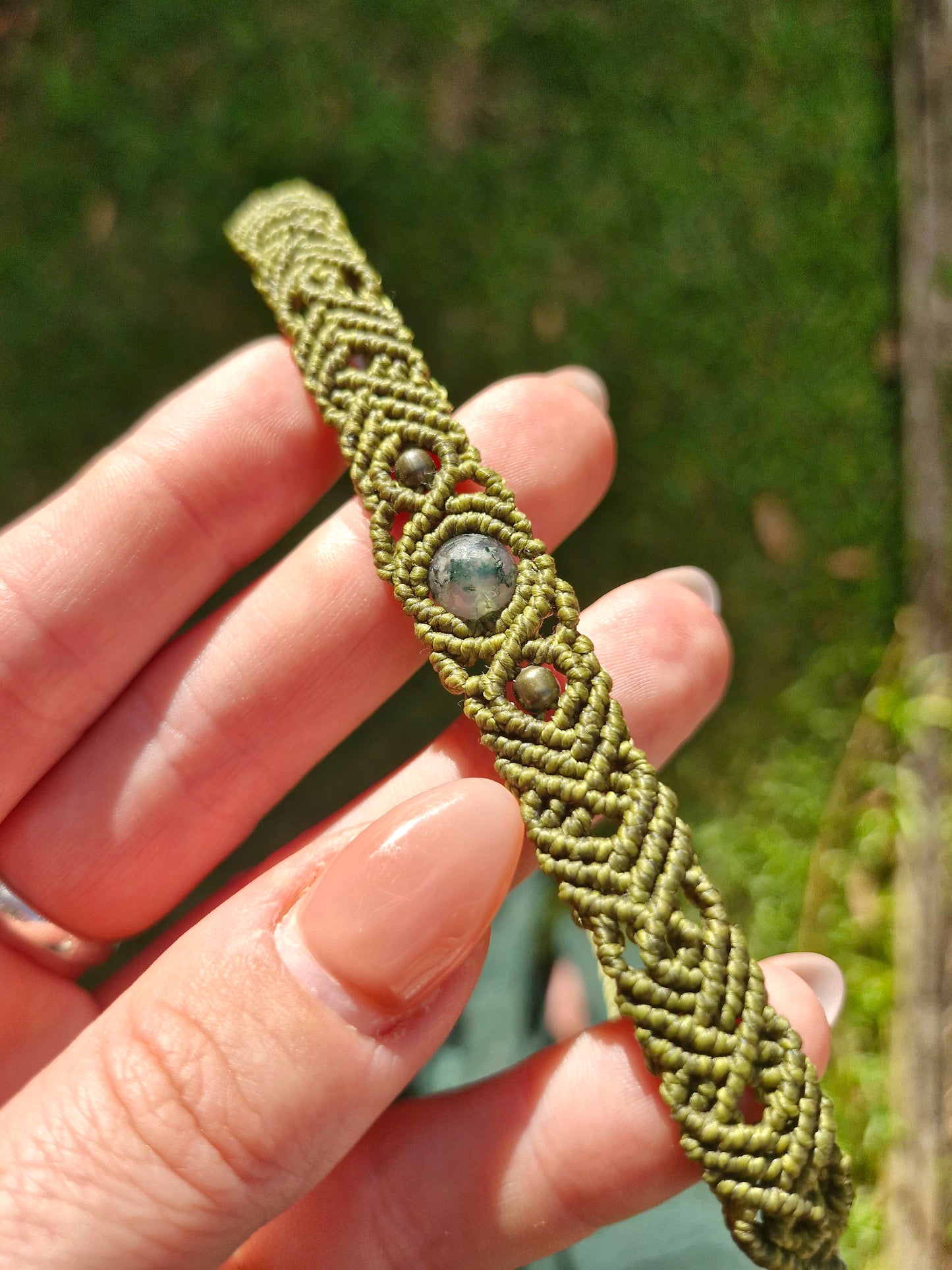 Moss Agate - Grounding - Crystal bracelet/anklet