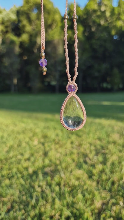 Clear Quartz and Amethyst pendant