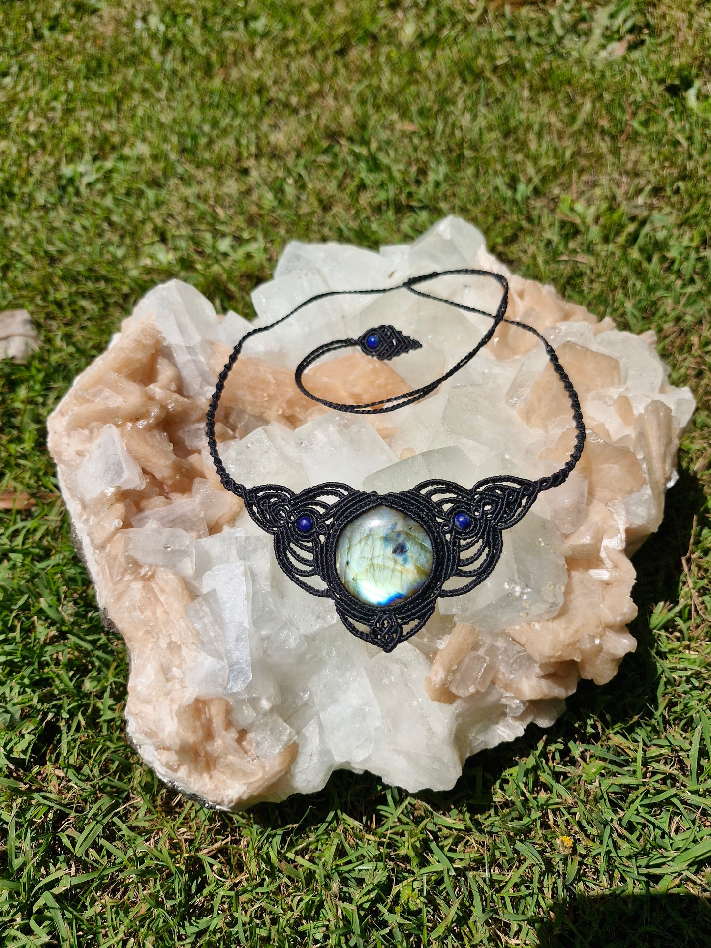 Mystical Labradorite Crystal Choker and Crown