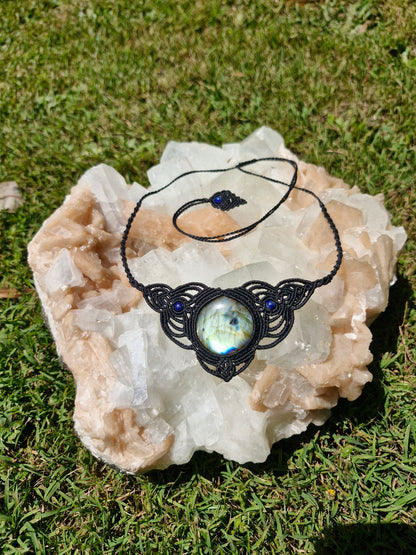 Mystical Labradorite Crystal Choker and Crown