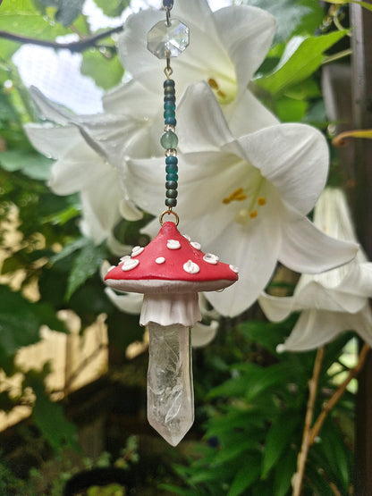 Suncatcher ~ Amanita Mushroom with Aventurine
