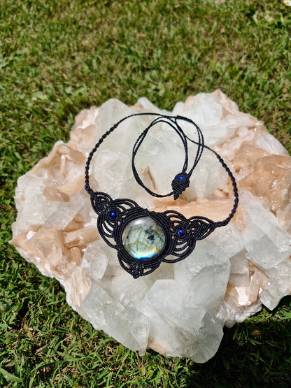 Mystical Labradorite Crystal Choker and Crown
