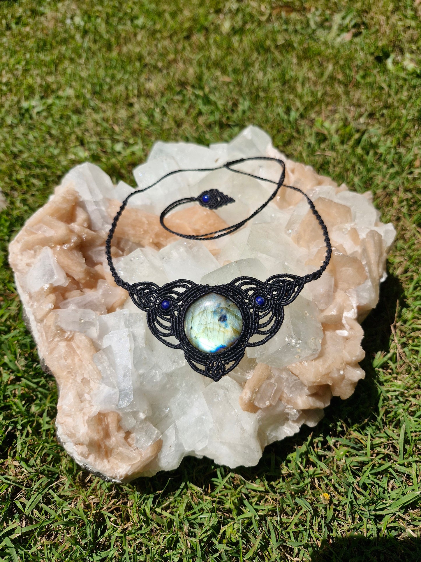 Mystical Labradorite Crystal Choker and Crown