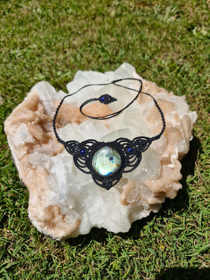 Mystical Labradorite Crystal Choker and Crown