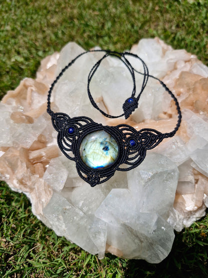 Mystical Labradorite Crystal Choker and Crown