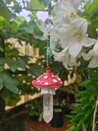Suncatcher ~ Amanita Mushroom with Aventurine